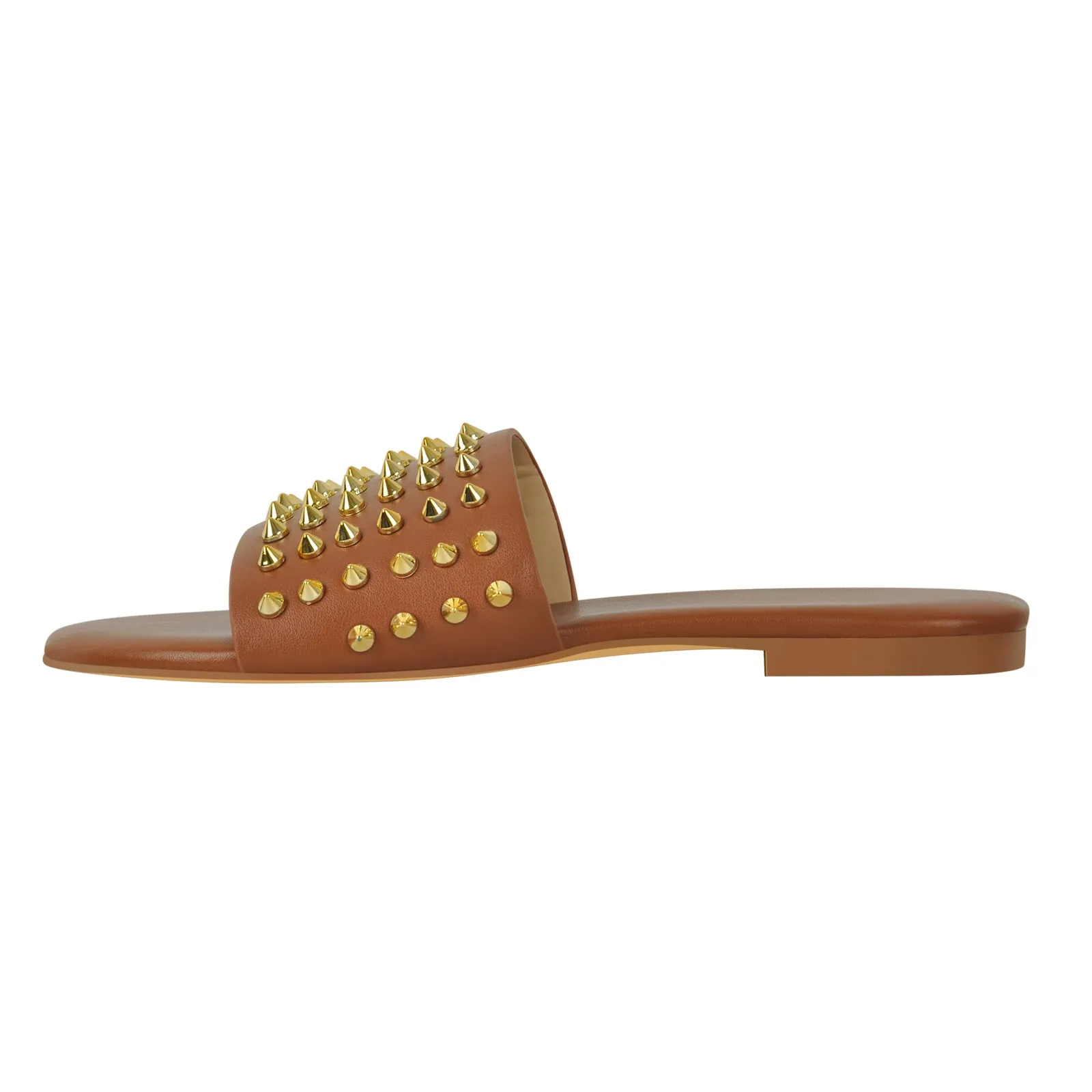 Open Toe Rivet Studded Flat Sandals