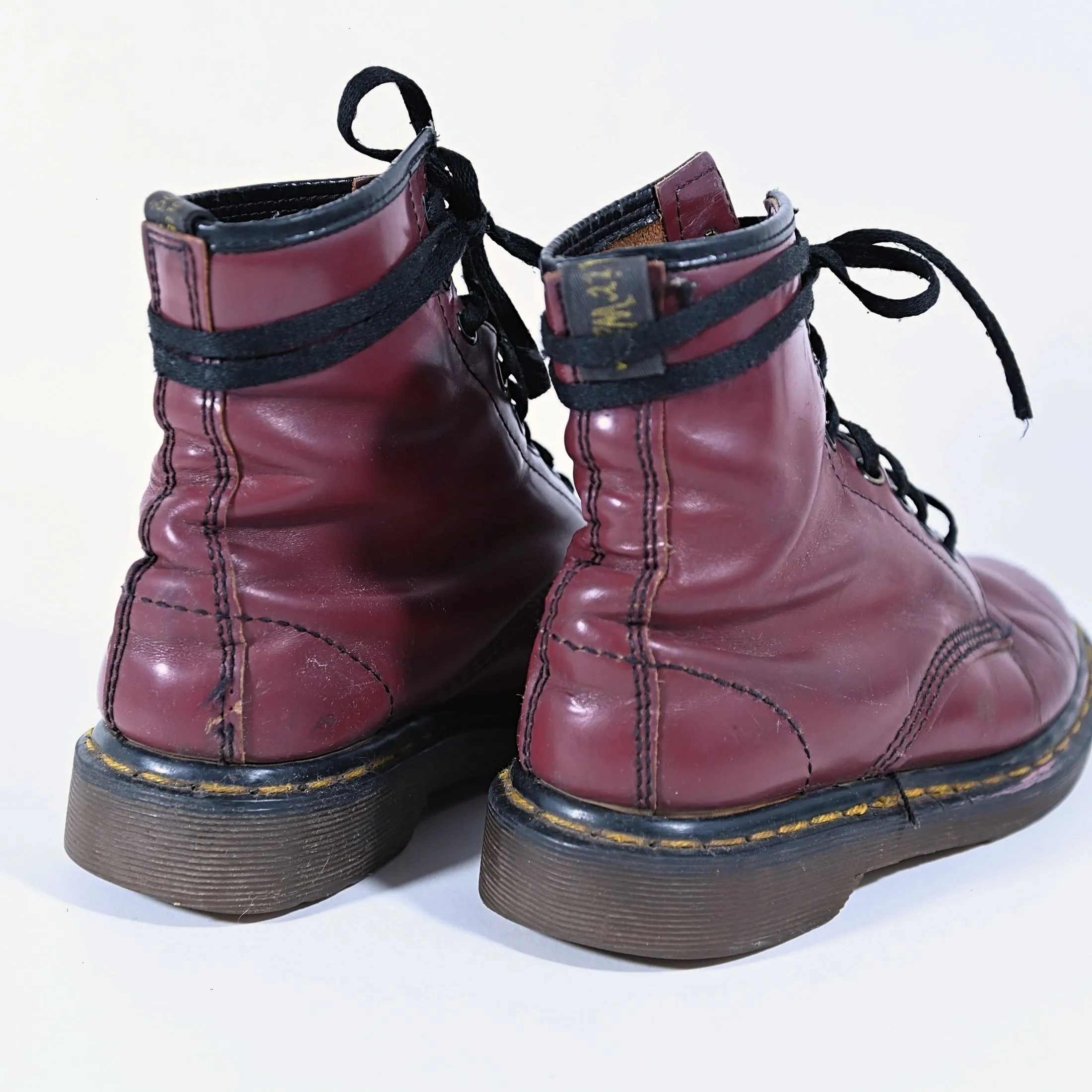 SOLD Vintage 90s Dr Martens Oxblood Leather Boots, Made in England Maybe SZ 7