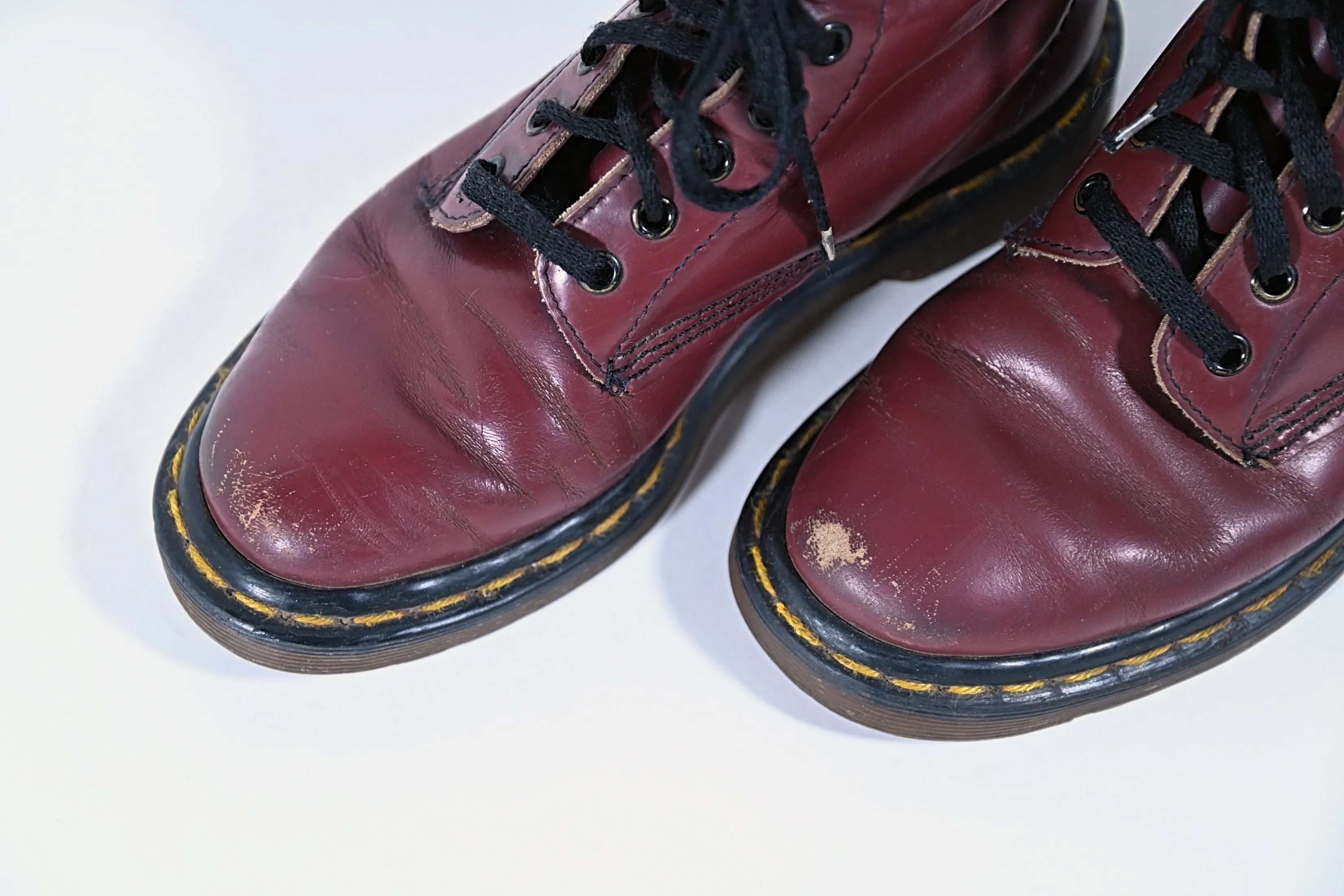 SOLD Vintage 90s Dr Martens Oxblood Leather Boots, Made in England Maybe SZ 7