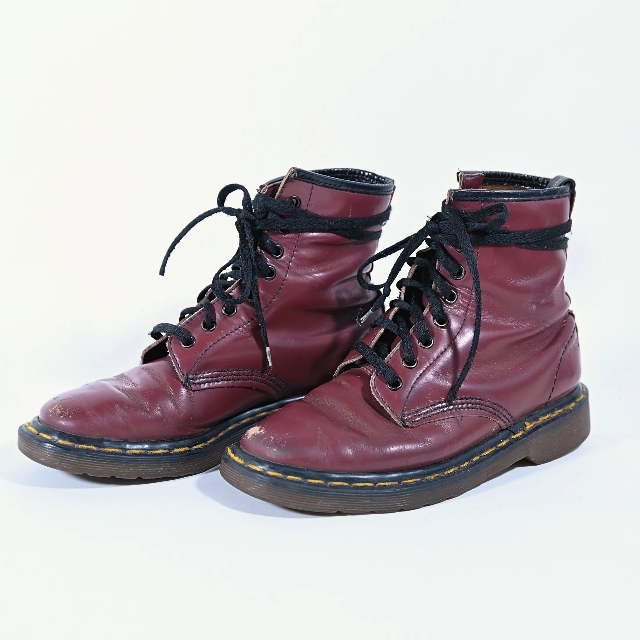 SOLD Vintage 90s Dr Martens Oxblood Leather Boots, Made in England Maybe SZ 7