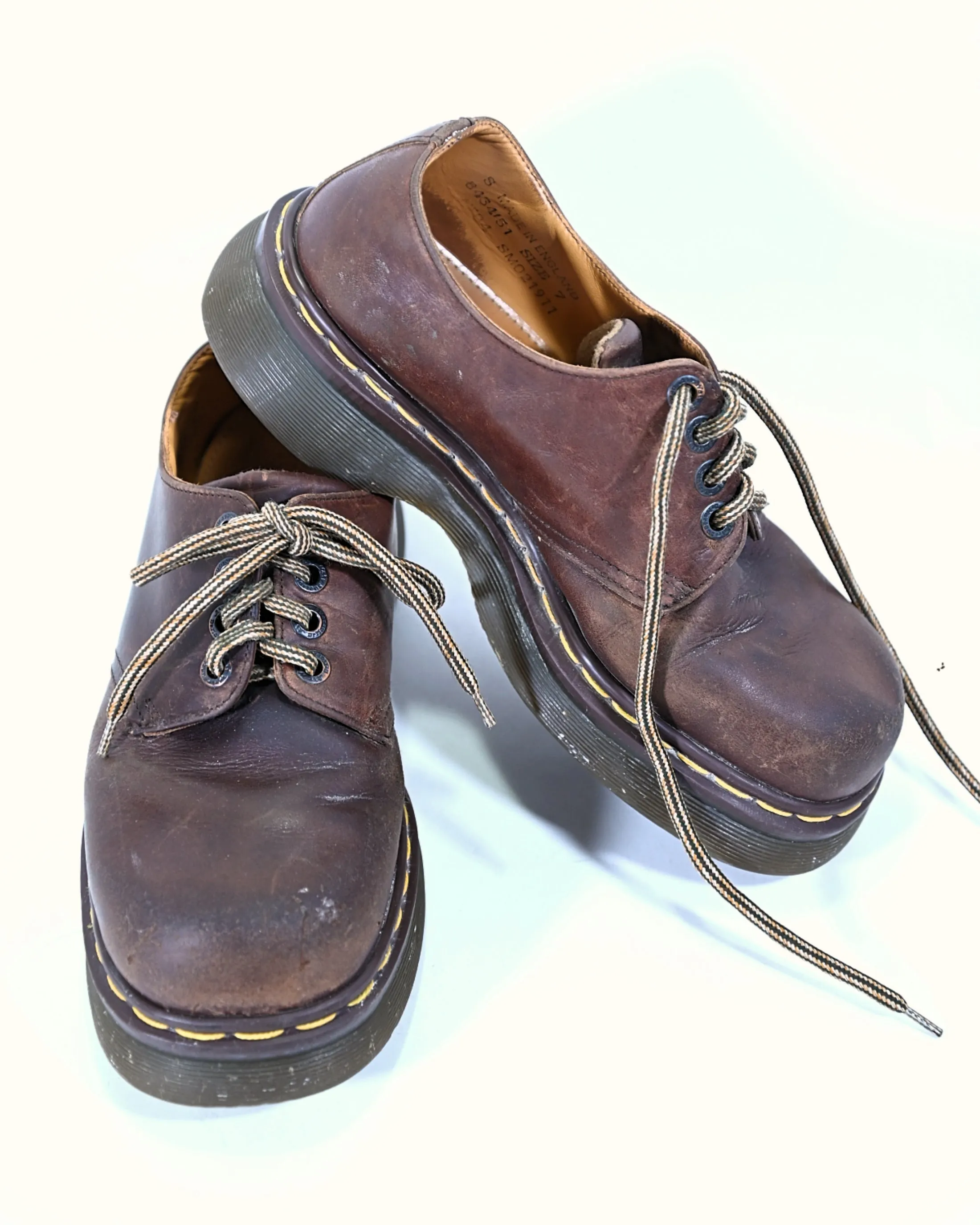 SOLD Vintage Dr Martens Brown Leather Men's Oxfords, Made in England UK7 US 8