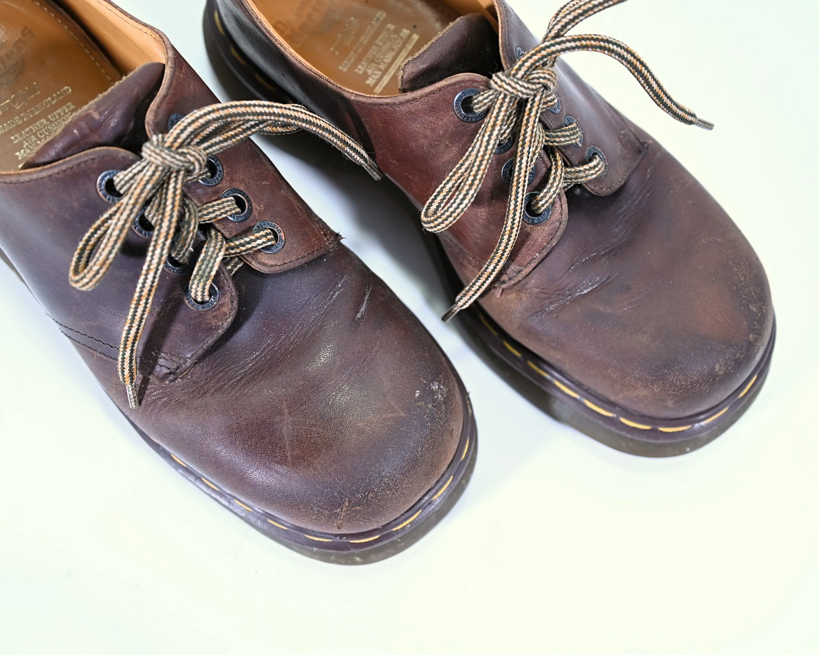 SOLD Vintage Dr Martens Brown Leather Men's Oxfords, Made in England UK7 US 8