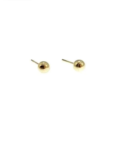 Tennis Ball Solid Gold Stud Earrings