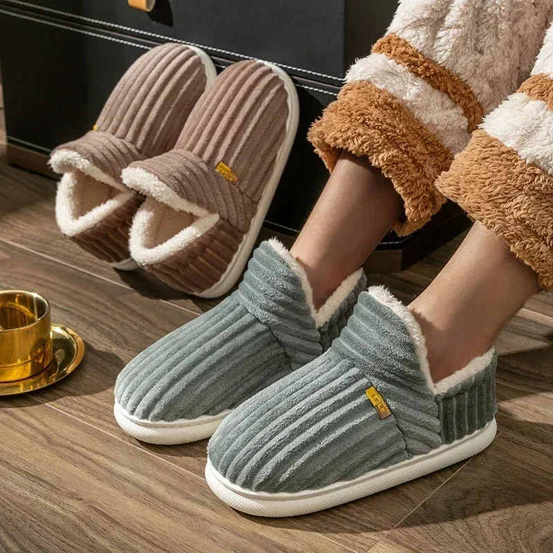 Warm Winter Non-Slip Plush Slippers with Sherpa