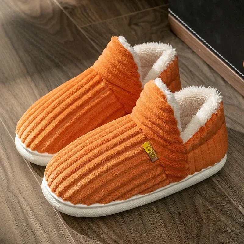 Warm Winter Non-Slip Plush Slippers with Sherpa